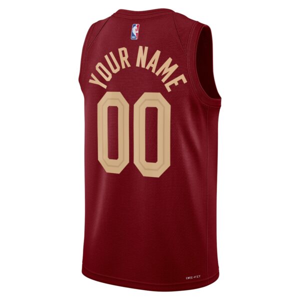 Cleveland Cavaliers Nike Unisex Swingman Custom Jersey Burgundy - Icon Edition - Image 4