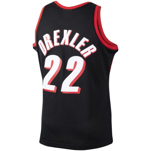 Clyde Drexler Portland Trail Blazers Mitchell & Ness 1991/92 Hardwood Classics Swingman Jersey - Black - Image 4