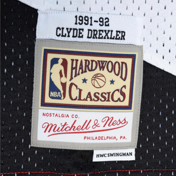 Clyde Drexler Portland Trail Blazers Mitchell & Ness Hardwood Classics 1991/92 Split Swingman Jersey - Red/Black - Image 5