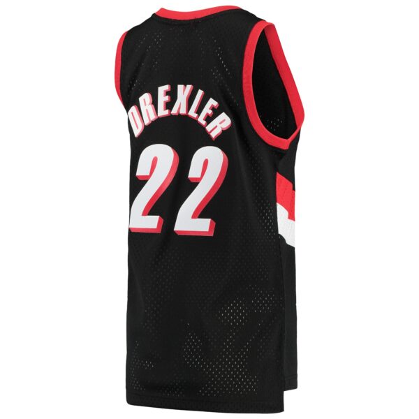 Clyde Drexler Portland Trail Blazers Mitchell & Ness Women's 1991/92 Hardwood Classics Swingman Jersey - Black - Image 4
