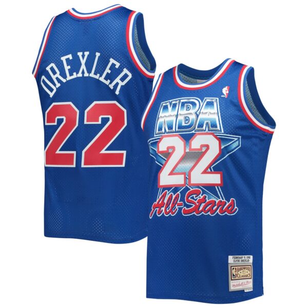 Clyde Drexler Western Conference Mitchell & Ness Hardwood Classics 1992 NBA All-Star Game Swingman Jersey - Royal - Image 2
