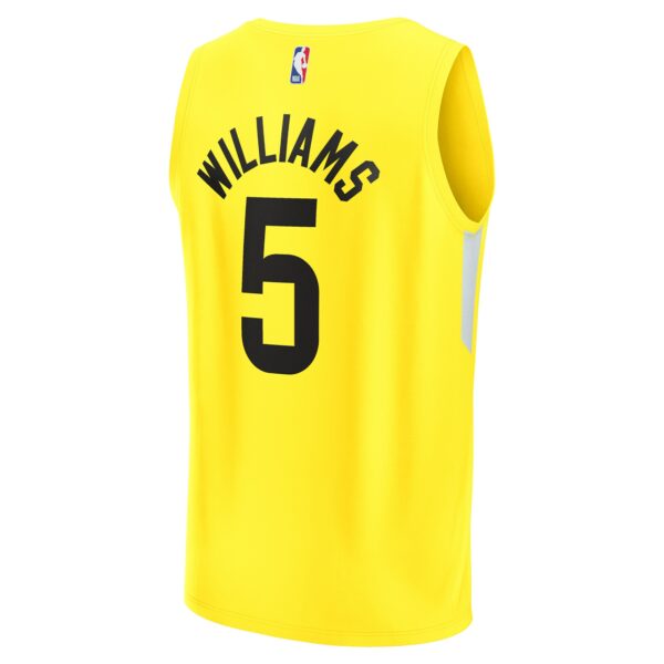 Cody Williams Utah Jazz Fanatics 2024 NBA Draft Fast Break Player Jersey - Icon Edition - Yellow - Image 4