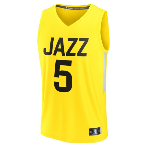 Cody Williams Utah Jazz Fanatics 2024 NBA Draft Fast Break Player Jersey - Icon Edition - Yellow - Image 3