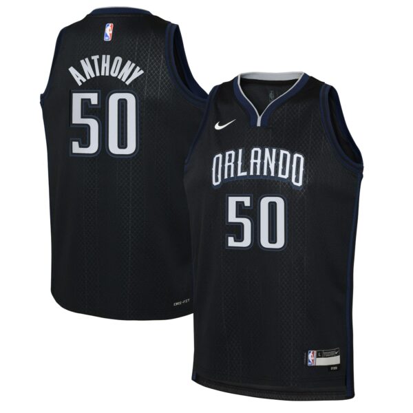 Cole Anthony Orlando Magic Nike Youth 2022/23 Swingman Jersey - City Edition - Black - Image 2