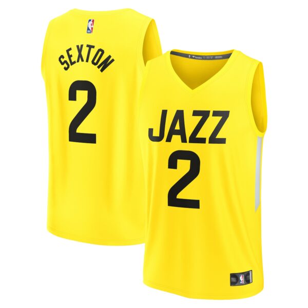 Collin Sexton Utah Jazz Fanatics Fast Break Replica Player Jersey - Icon Edition - Yellow - Image 2