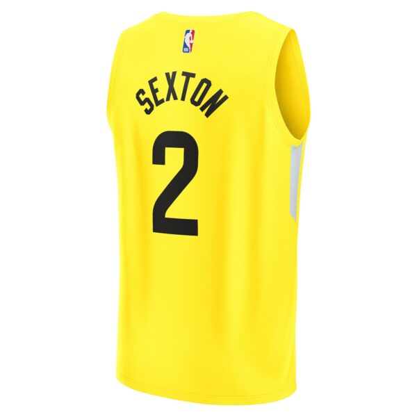 Collin Sexton Utah Jazz Fanatics Fast Break Replica Player Jersey - Icon Edition - Yellow - Image 4