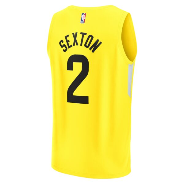 Collin Sexton Utah Jazz Fanatics Youth Fast Break Player Jersey - Icon Edition - Yellow - Image 4