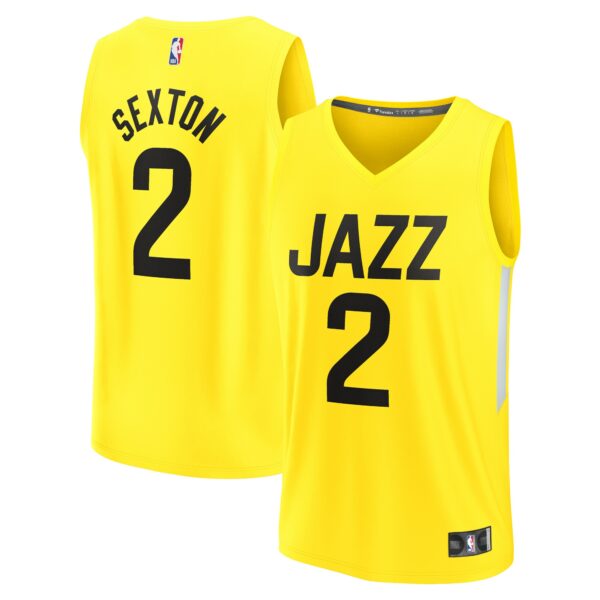 Collin Sexton Utah Jazz Fanatics Youth Fast Break Player Jersey - Icon Edition - Yellow - Image 2