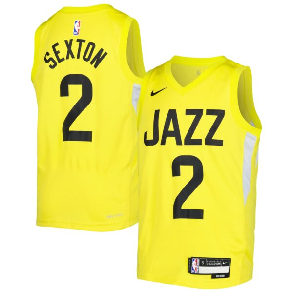 Collin Sexton Utah Jazz Nike Youth Swingman Jersey - Icon Edition - Yellow - Image 2