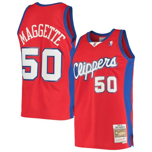 Corey Maggette LA Clippers Mitchell & Ness 2001/02 Hardwood Classics Swingman Jersey - Red - Image 2