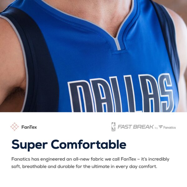 Dallas Mavericks Fanatics Youth Fast Break Custom Replica Jersey Blue - Icon Edition - Image 7