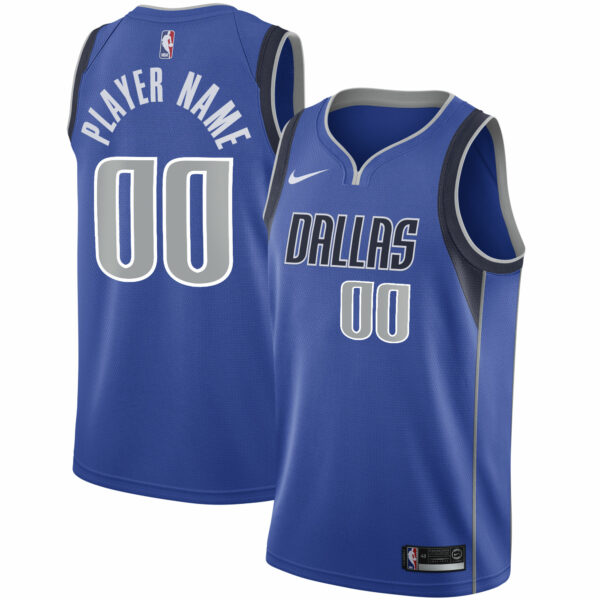 Dallas Mavericks Nike 2020/21 Swingman Custom Jersey - Icon Edition - Blue - Image 2