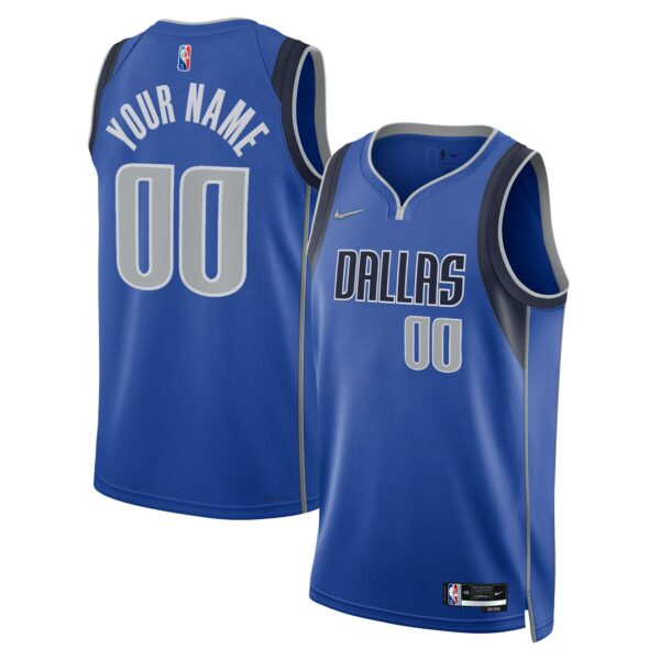 Dallas Mavericks Nike 2021/22 Diamond Swingman Custom Jersey - Icon Edition - Blue - Image 2