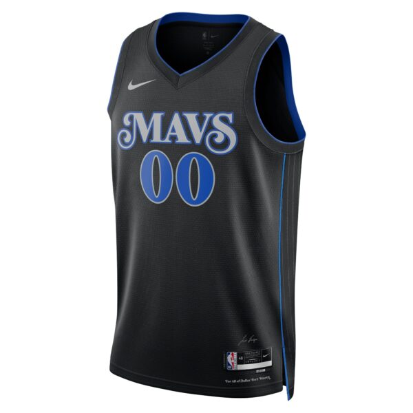 Dallas Mavericks Nike Unisex 2023/24 Custom Swingman Jersey - Black - City Edition - Image 3