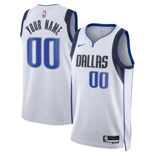 Dallas Mavericks Nike Unisex Swingman Custom Jersey White - Association Edition - Image 2