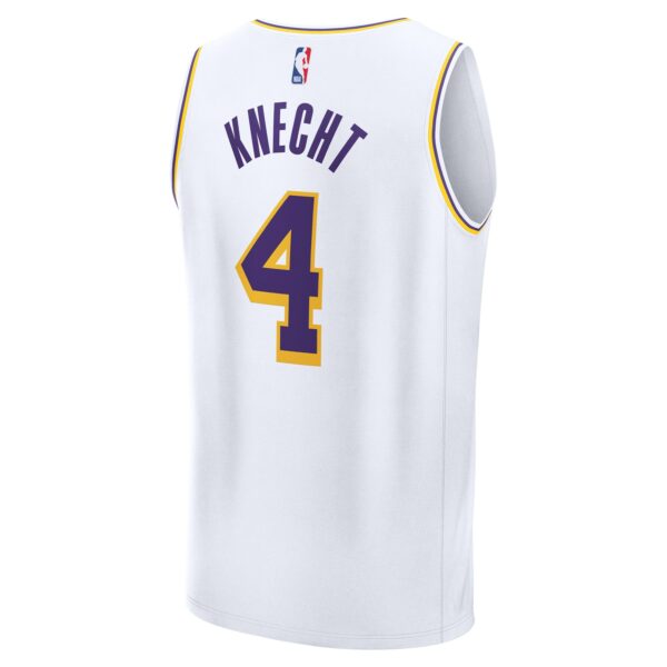 Dalton Knecht Los Angeles Lakers Fanatics Youth Fast Break Replica Player Jersey - Association Edition - White - Image 4