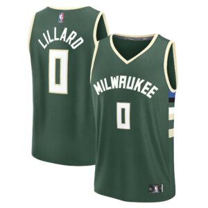 Damian Lillard Milwaukee Bucks Fanatics Fast Break Replica Player Jersey - Icon Edition - Hunter Green