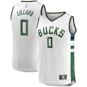 Damian Lillard Milwaukee Bucks Fanatics Men's Fast Break Player Jersey - Association Edition - White
