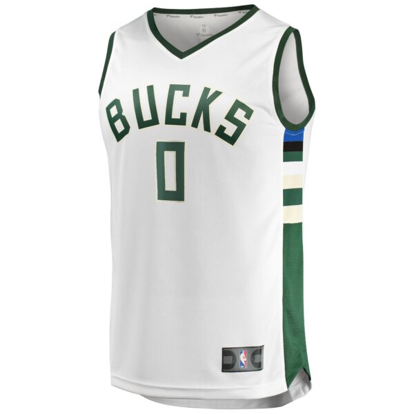 Damian Lillard Milwaukee Bucks Fanatics Men's Fast Break Player Jersey - Association Edition - White - Image 3