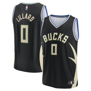 Damian Lillard Milwaukee Bucks Fanatics Men's Fast Break Player Jersey - Statement Edition - Black