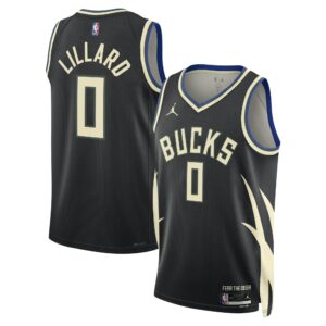 Damian Lillard Milwaukee Bucks Jordan Brand Unisex Swingman Player Jersey - Statement Edition - Black