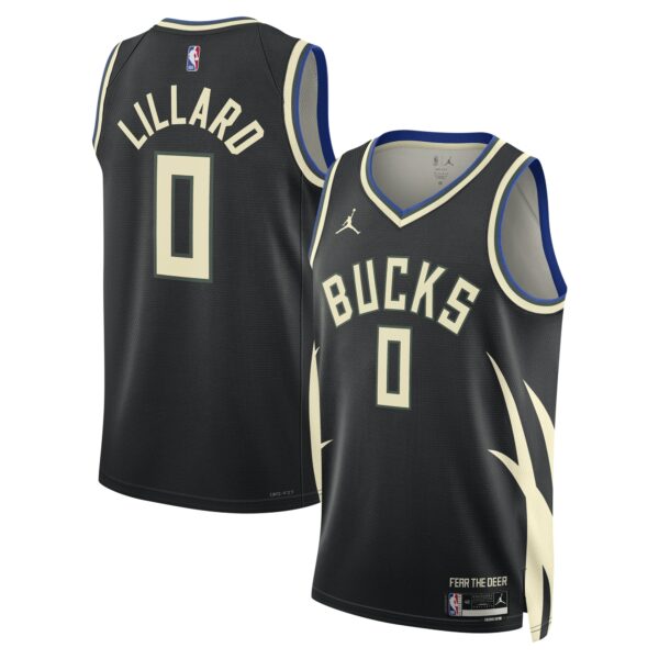 Damian Lillard Milwaukee Bucks Jordan Brand Unisex Swingman Player Jersey - Statement Edition - Black
