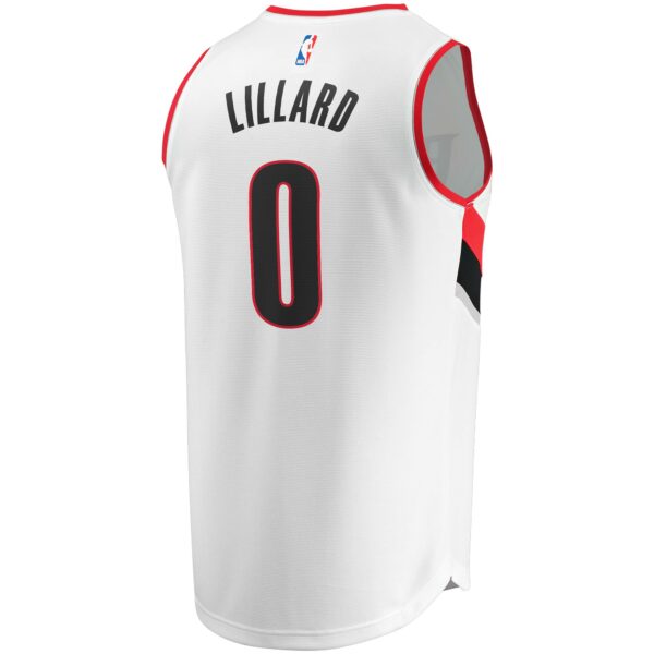 Damian Lillard Portland Trail Blazers Fanatics Fast Break Replica Jersey - Association Edition - White - Image 4
