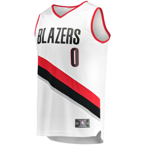 Damian Lillard Portland Trail Blazers Fanatics Fast Break Replica Jersey - Association Edition - White - Image 3