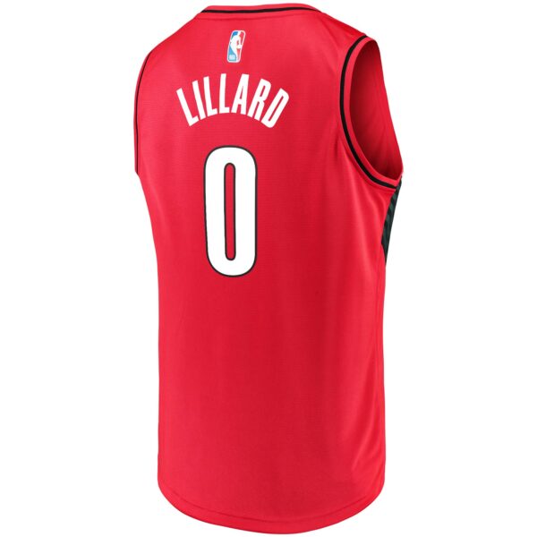 Damian Lillard Portland Trail Blazers Fanatics Fast Break Replica Jersey - Statement Edition - Red - Image 4