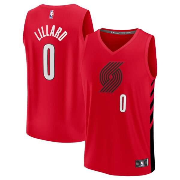 Damian Lillard Portland Trail Blazers Fanatics Fast Break Replica Player Jersey - Statement Edition - Red - Image 2