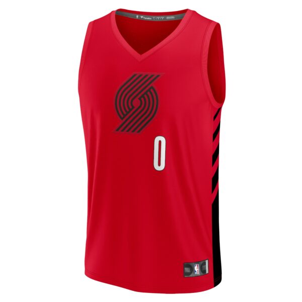 Damian Lillard Portland Trail Blazers Fanatics Fast Break Replica Player Jersey - Statement Edition - Red - Image 3