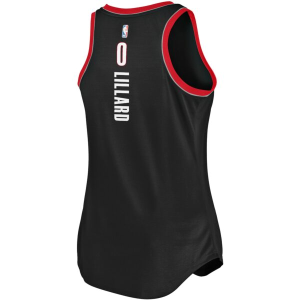 Damian Lillard Portland Trail Blazers Fanatics Women's Fast Break Tank Jersey - Icon Edition - Black - Image 4