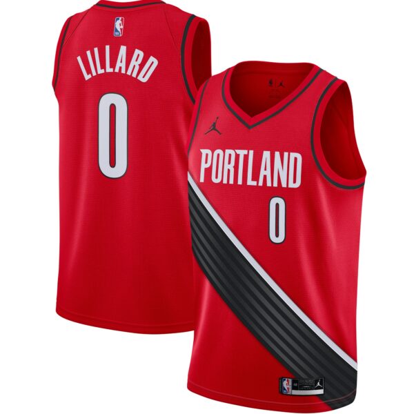 Damian Lillard Portland Trail Blazers Jordan Brand 2020/21 Swingman Jersey - Statement Edition - Red - Image 2