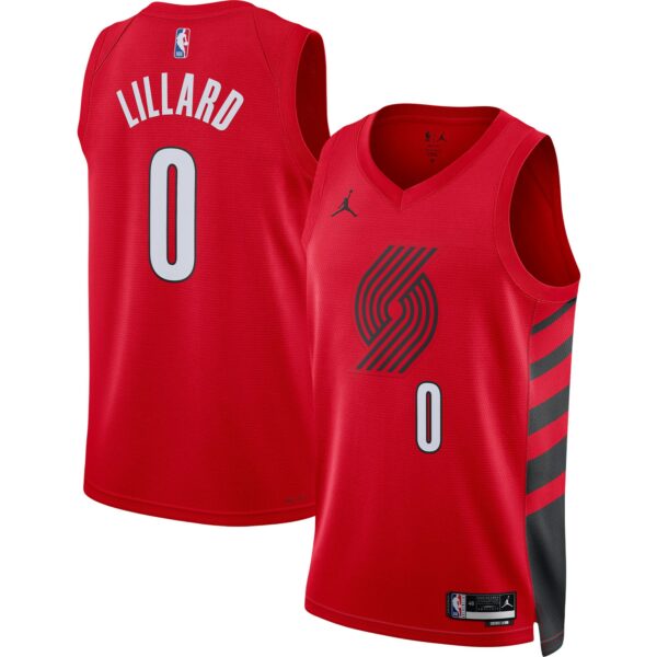 Damian Lillard Portland Trail Blazers Jordan Brand Unisex Swingman Jersey - Statement Edition - Red - Image 2