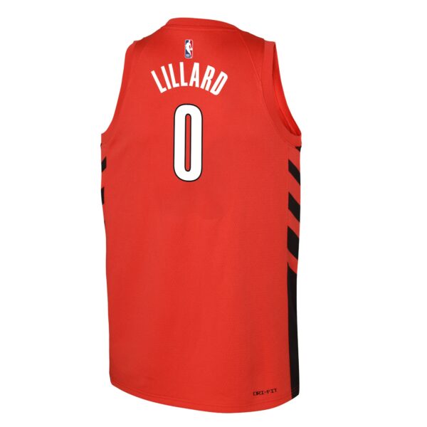 Damian Lillard Portland Trail Blazers Jordan Brand Youth Swingman Jersey - Statement Edition - Red - Image 4