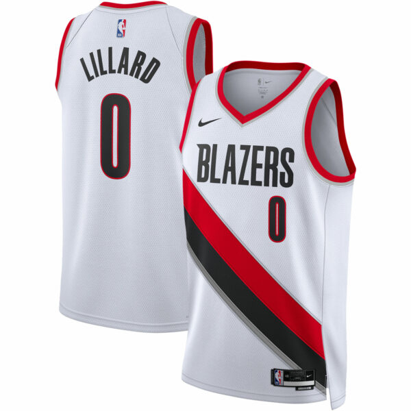 Damian Lillard Portland Trail Blazers Nike Unisex Swingman Jersey - Association Edition - White - Image 2