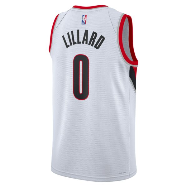 Damian Lillard Portland Trail Blazers Nike Unisex Swingman Jersey - Association Edition - White - Image 4