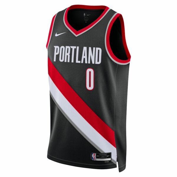 Damian Lillard Portland Trail Blazers Nike Unisex Swingman Jersey - Icon Edition - Black - Image 3