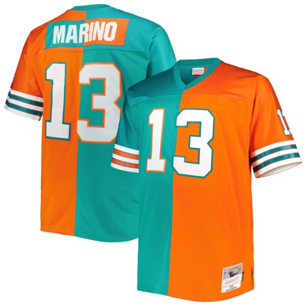 Dan Marino Miami Dolphins Mitchell & Ness Big & Tall Split Legacy Retired Player Replica Jersey - Aqua-Orange