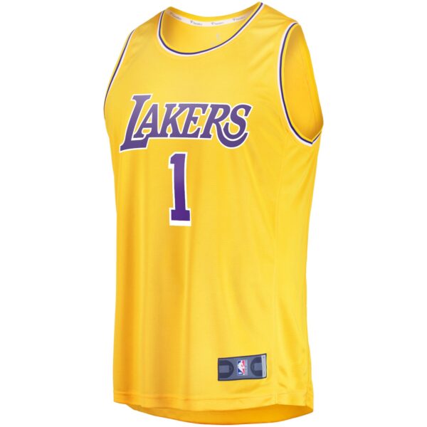 D'Angelo Russell Los Angeles Lakers Fanatics Fast Break Player Jersey - Icon Edition - Gold - Image 3