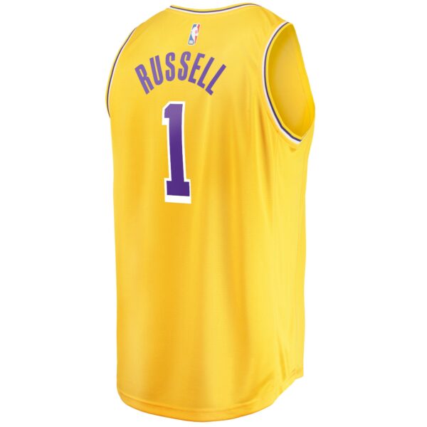 D'Angelo Russell Los Angeles Lakers Fanatics Fast Break Player Jersey - Icon Edition - Gold - Image 4