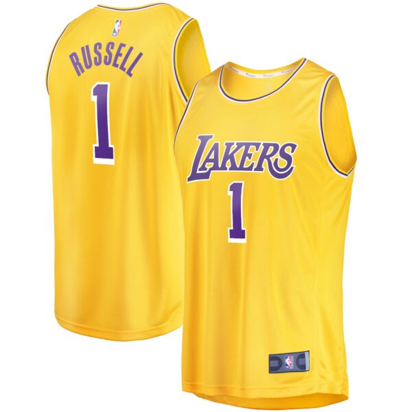 D'Angelo Russell Los Angeles Lakers Fanatics Fast Break Player Jersey - Icon Edition - Gold - Image 2