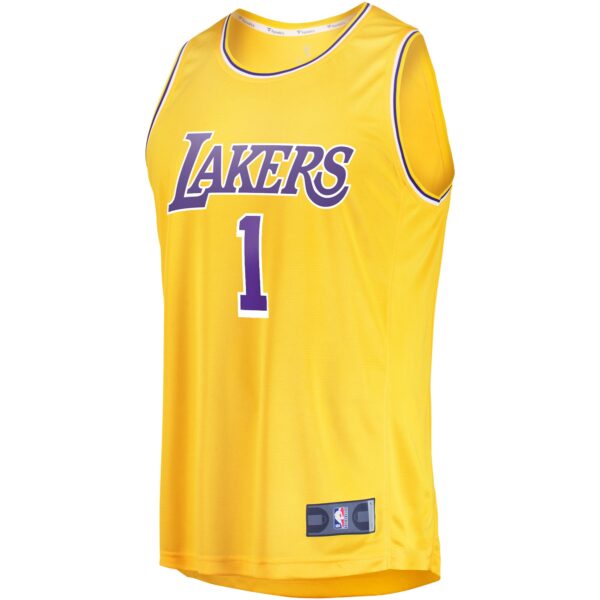 D'Angelo Russell Los Angeles Lakers Fanatics Youth Fast Break Player Jersey - Icon Edition - Gold - Image 3