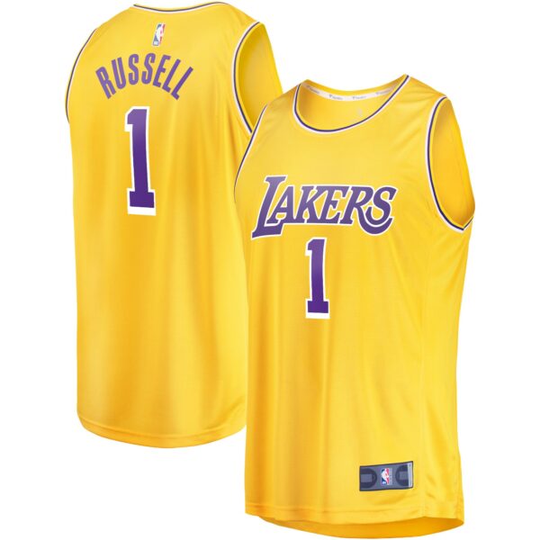 D'Angelo Russell Los Angeles Lakers Fanatics Youth Fast Break Player Jersey - Icon Edition - Gold - Image 2
