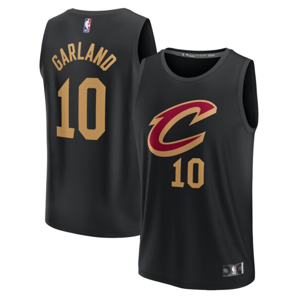 Darius Garland Cleveland Cavaliers Fanatics Fast Break Replica Player Jersey - Statement Edition - Black - Image 2