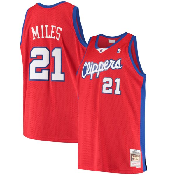 Darius Miles LA Clippers Mitchell & Ness Hardwood Classics Swingman Jersey - Red - Image 2