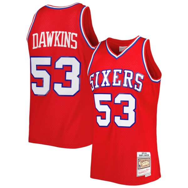 Darryl Dawkins Philadelphia 76ers Mitchell & Ness Hardwood Classics 1979/80 Swingman Jersey - Red - Image 2