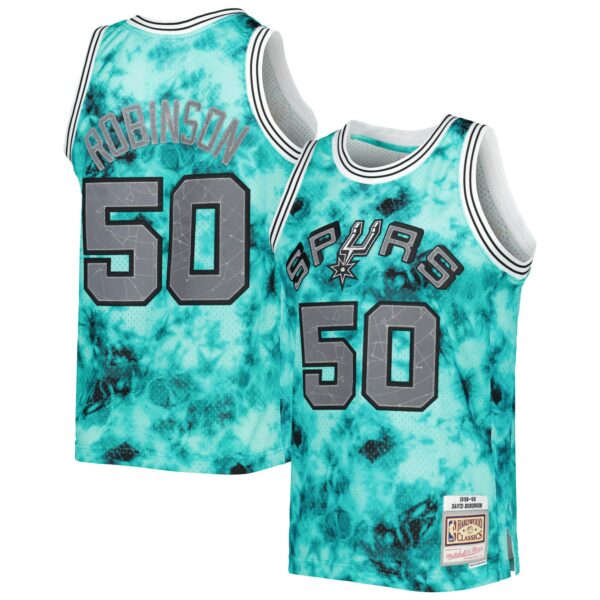David Robinson San Antonio Spurs Mitchell & Ness 1998/99 Galaxy Swingman Jersey - Teal - Image 2