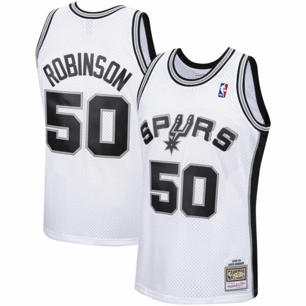 David Robinson San Antonio Spurs Mitchell & Ness 1998/99 Hardwood Classics Swingman Jersey - White - Image 2