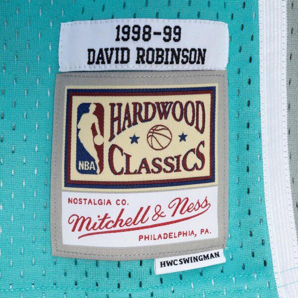 David Robinson San Antonio Spurs Mitchell & Ness Hardwood Classics 1998/99 Split Swingman Jersey - Black/Teal - Image 5